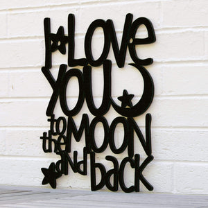 Spunky Fluff Proudly handmade in South Dakota, USA Large / Black I Love You to the Moon & Back