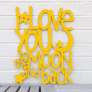Spunky Fluff Proudly handmade in South Dakota, USA Large / Yellow I Love You to the Moon & Back