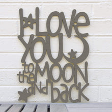 Load image into Gallery viewer, Spunky Fluff Proudly handmade in South Dakota, USA Medium / Charcoal Gray I Love You to the Moon &amp; Back
