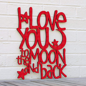 Spunky Fluff Proudly handmade in South Dakota, USA Medium / Red I Love You to the Moon & Back