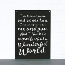 Load image into Gallery viewer, Spunky Fluff Proudly handmade in South Dakota, USA Black "I See Trees" (Wonderful World) Decorative Wall Sign