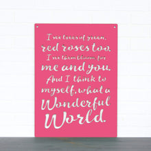 Load image into Gallery viewer, Spunky Fluff Proudly handmade in South Dakota, USA Magenta "I See Trees" (Wonderful World) Decorative Wall Sign