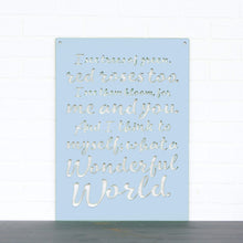 Load image into Gallery viewer, Spunky Fluff Proudly handmade in South Dakota, USA Powder "I See Trees" (Wonderful World) Decorative Wall Sign