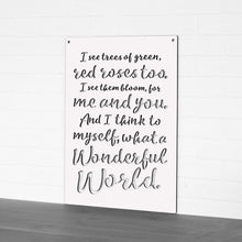 Load image into Gallery viewer, Spunky Fluff Proudly handmade in South Dakota, USA "I See Trees" (Wonderful World) Decorative Wall Sign