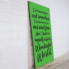 Load image into Gallery viewer, Spunky Fluff Proudly handmade in South Dakota, USA "I See Trees" (Wonderful World) Decorative Wall Sign