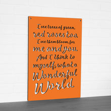 Load image into Gallery viewer, Spunky Fluff Proudly handmade in South Dakota, USA "I See Trees" (Wonderful World) Decorative Wall Sign