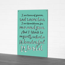 Load image into Gallery viewer, Spunky Fluff Proudly handmade in South Dakota, USA "I See Trees" (Wonderful World) Decorative Wall Sign