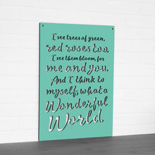 Load image into Gallery viewer, Spunky Fluff Proudly handmade in South Dakota, USA "I See Trees" (Wonderful World) Decorative Wall Sign