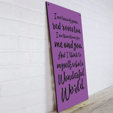 Load image into Gallery viewer, Spunky Fluff Proudly handmade in South Dakota, USA "I See Trees" (Wonderful World) Decorative Wall Sign