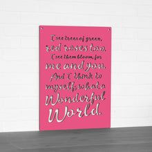 Load image into Gallery viewer, Spunky Fluff Proudly handmade in South Dakota, USA "I See Trees" (Wonderful World) Decorative Wall Sign