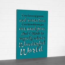 Load image into Gallery viewer, Spunky Fluff Proudly handmade in South Dakota, USA "I See Trees" (Wonderful World) Decorative Wall Sign