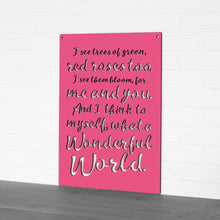 Load image into Gallery viewer, Spunky Fluff Proudly handmade in South Dakota, USA "I See Trees" (Wonderful World) Decorative Wall Sign