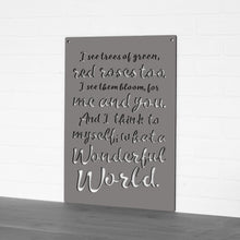 Load image into Gallery viewer, Spunky Fluff Proudly handmade in South Dakota, USA "I See Trees" (Wonderful World) Decorative Wall Sign