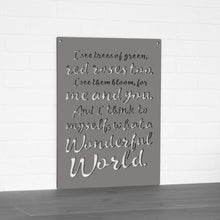 Load image into Gallery viewer, Spunky Fluff Proudly handmade in South Dakota, USA "I See Trees" (Wonderful World) Decorative Wall Sign