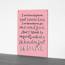 Load image into Gallery viewer, Spunky Fluff Proudly handmade in South Dakota, USA "I See Trees" (Wonderful World) Decorative Wall Sign