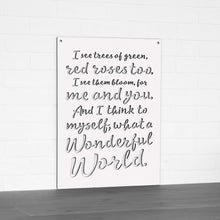 Load image into Gallery viewer, Spunky Fluff Proudly handmade in South Dakota, USA "I See Trees" (Wonderful World) Decorative Wall Sign