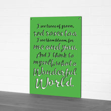 Load image into Gallery viewer, Spunky Fluff Proudly handmade in South Dakota, USA "I See Trees" (Wonderful World) Decorative Wall Sign