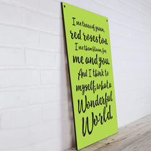 Load image into Gallery viewer, Spunky Fluff Proudly handmade in South Dakota, USA "I See Trees" (Wonderful World) Decorative Wall Sign