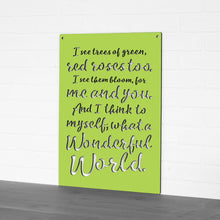 Load image into Gallery viewer, Spunky Fluff Proudly handmade in South Dakota, USA "I See Trees" (Wonderful World) Decorative Wall Sign
