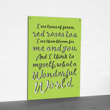 Load image into Gallery viewer, Spunky Fluff Proudly handmade in South Dakota, USA "I See Trees" (Wonderful World) Decorative Wall Sign