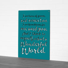 Load image into Gallery viewer, Spunky Fluff Proudly handmade in South Dakota, USA "I See Trees" (Wonderful World) Decorative Wall Sign