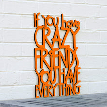 Load image into Gallery viewer, Spunky Fluff Proudly handmade in South Dakota, USA Medium / Orange If You Have Crazy Friends You Have Everything