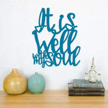 Load image into Gallery viewer, Spunky Fluff Proudly handmade in South Dakota, USA Medium / Teal It Is Well With My Soul