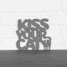 Load image into Gallery viewer, Spunky Fluff Proudly handmade in South Dakota, USA Small / Charcoal Gray Kiss Your Cat