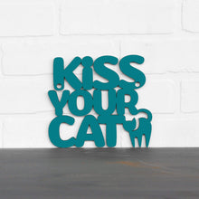 Load image into Gallery viewer, Spunky Fluff Proudly handmade in South Dakota, USA Small / Teal Kiss Your Cat