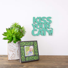 Load image into Gallery viewer, Spunky Fluff Proudly handmade in South Dakota, USA Small / Turquoise Kiss Your Cat