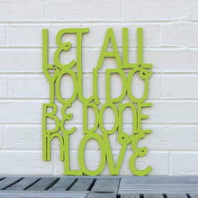 Load image into Gallery viewer, Spunky Fluff Proudly handmade in South Dakota, USA Medium / Pear Green Let All You Do Be Done In Love