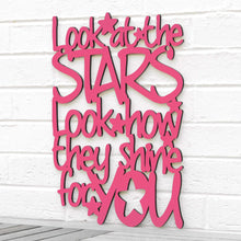 Load image into Gallery viewer, Spunky Fluff Proudly handmade in South Dakota, USA Medium / Magenta "Look At The Stars" Wall Décor (From Coldplay's "Yellow")