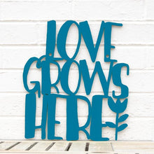 Load image into Gallery viewer, Spunky Fluff Proudly handmade in South Dakota, USA Medium / Teal Love Grows Here