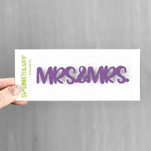 Load image into Gallery viewer, Spunky Fluff Proudly handmade in South Dakota, USA Purple Mrs &amp; Mrs -Tiny Word Magnet
