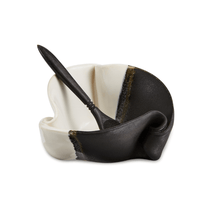 Load image into Gallery viewer, Hilborn Pottery Proudly Handmade in Ontario, CA Mustard Pot Grey White