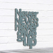 Load image into Gallery viewer, Spunky Fluff Proudly handmade in South Dakota, USA Medium / Weathered Denim Never Never Never Give Up