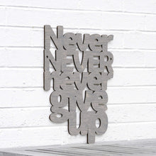 Load image into Gallery viewer, Spunky Fluff Proudly handmade in South Dakota, USA Medium / Weathered Gray Never Never Never Give Up