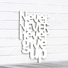 Load image into Gallery viewer, Spunky Fluff Proudly handmade in South Dakota, USA Medium / White Never Never Never Give Up