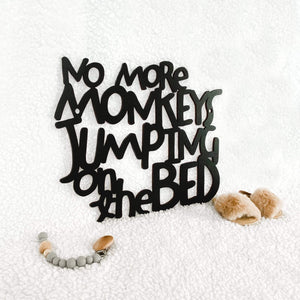 Spunky Fluff Proudly handmade in South Dakota, USA Medium / Black No More Monkeys Jumping on the Bed