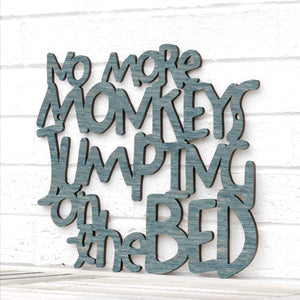 Spunky Fluff Proudly handmade in South Dakota, USA Medium / Weathered Denim No More Monkeys Jumping on the Bed