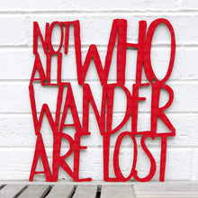 Load image into Gallery viewer, Spunky Fluff Proudly handmade in South Dakota, USA Medium / Red Not all Who Wander are Lost