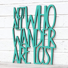 Load image into Gallery viewer, Spunky Fluff Proudly handmade in South Dakota, USA Medium / Turquoise Not all Who Wander are Lost