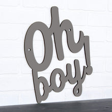 Load image into Gallery viewer, Spunky Fluff Proudly handmade in South Dakota, USA Large / Charcoal Gray Oh Boy!