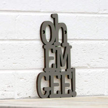 Load image into Gallery viewer, Spunky Fluff Proudly handmade in South Dakota, USA Charcoal Gray Oh Em Gee