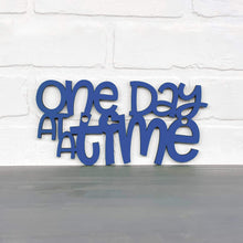 Load image into Gallery viewer, Spunky Fluff Proudly handmade in South Dakota, USA Small / Cobalt Blue &quot;One Day At A Time&quot; Decorative Wall Sign
