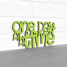 Load image into Gallery viewer, Spunky Fluff Proudly handmade in South Dakota, USA Small / Pear Green &quot;One Day At A Time&quot; Decorative Wall Sign
