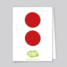 Load image into Gallery viewer, Spunky Fluff Proudly handmade in South Dakota, USA Red Painted Dot Magnets, Large