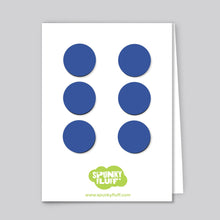 Load image into Gallery viewer, Spunky Fluff Proudly handmade in South Dakota, USA Cobalt Blue Painted Dot Magnets, Small