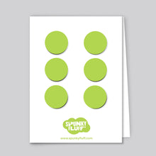 Load image into Gallery viewer, Spunky Fluff Proudly handmade in South Dakota, USA Pear Green Painted Dot Magnets, Small