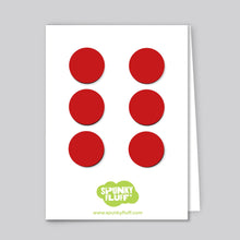 Load image into Gallery viewer, Spunky Fluff Proudly handmade in South Dakota, USA Red Painted Dot Magnets, Small